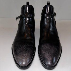 LOUIS VUITTON MENS BOOTS, SIZE 12, BLACK/DARK GRAY BURNISHED
